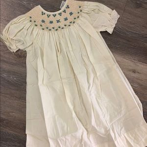 Pale yellow smocked dress